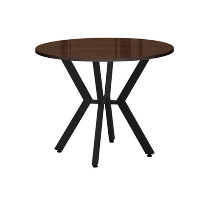 PN 월넛 원형테이블 K다리 갈색유리 원 원탁 테이블