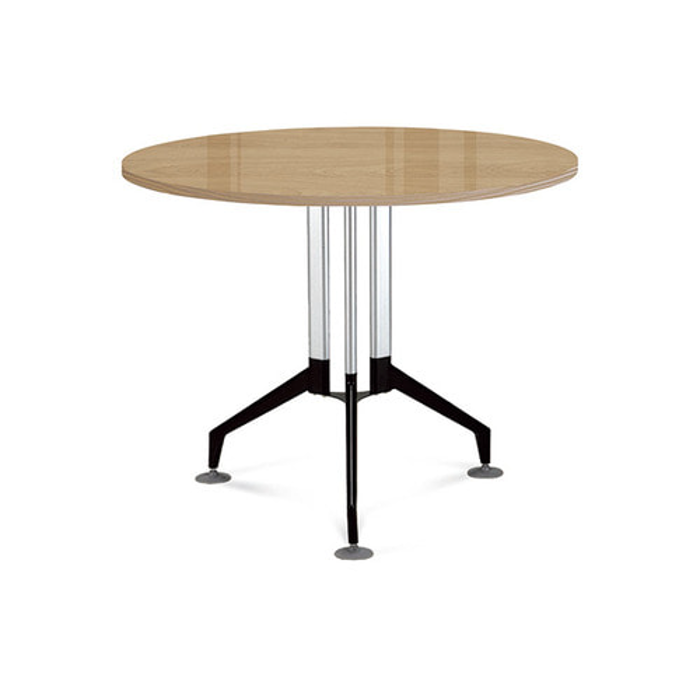 PN 라이트월넛 원형테이블 투명유리 원 원탁 둥근 테이블